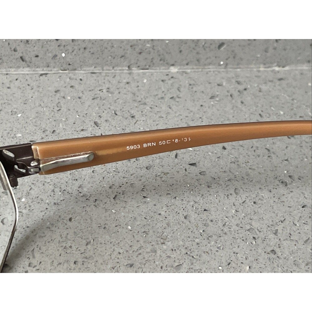 Minimize 55903 BRN 50-18-135 Brown Metal Full Rim Eyeglasses Frames ONLY READ!! - Picture 7 of 12